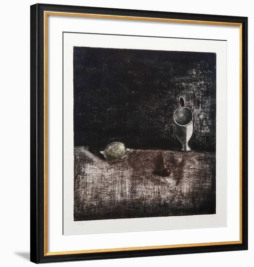 Still Life with Lemon (Black)-Vladimir German-Framed Limited Edition