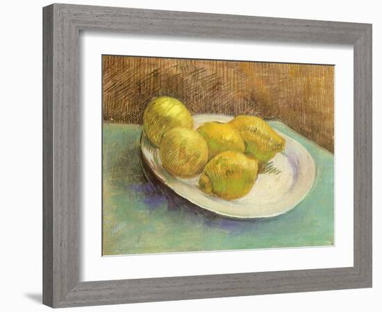 Still Life with Lemons on a Plate, 1887-Vincent van Gogh-Framed Giclee Print