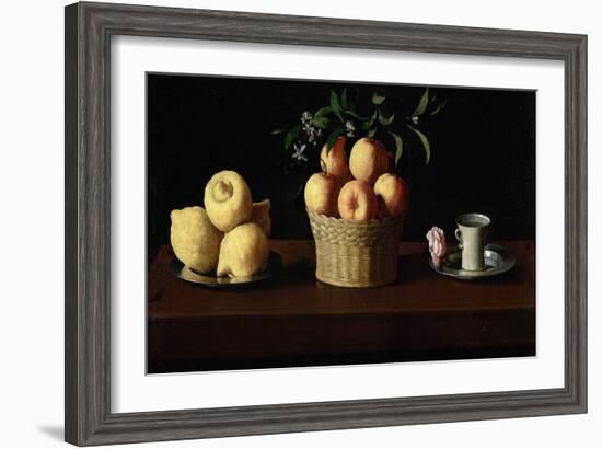 Still Life with Lemons, Oranges and a Rose, 1633-Francisco de Zurbaran-Framed Giclee Print