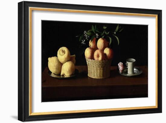 Still Life with Lemons, Oranges and a Rose, 1633-Francisco de Zurbaran-Framed Giclee Print