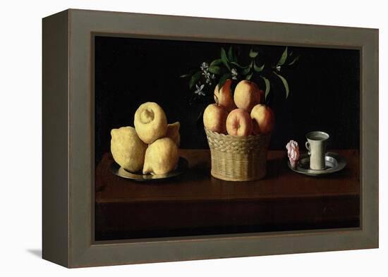 Still Life with Lemons, Oranges and a Rose, 1633-Francisco de Zurbaran-Framed Premier Image Canvas