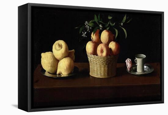 Still Life with Lemons, Oranges and a Rose, 1633-Francisco de Zurbaran-Framed Premier Image Canvas