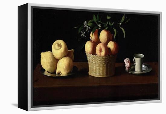 Still Life with Lemons, Oranges and a Rose, 1633-Francisco de Zurbaran-Framed Premier Image Canvas