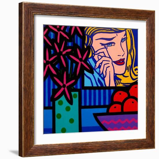 Still Life with Lichtenstein Crying Girl-John Nolan-Framed Giclee Print