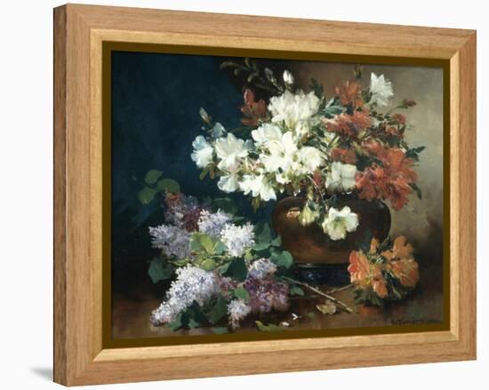 Still Life with Lilac-Eugene Henri Cauchois-Framed Premier Image Canvas