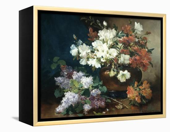 Still Life with Lilac-Eugene Henri Cauchois-Framed Premier Image Canvas