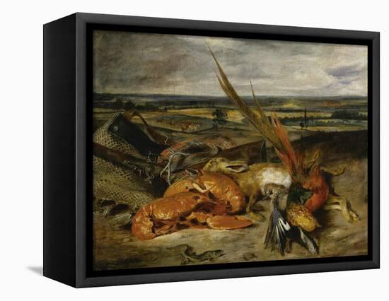 Still Life with Lobster, 1827-Eugene Delacroix-Framed Premier Image Canvas