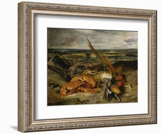 Still Life with Lobster, 1827-Eugene Delacroix-Framed Giclee Print