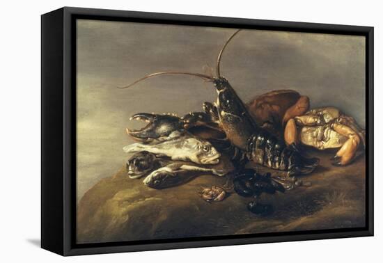 Still Life with Lobster, Crabs, Mussels and Fish-Elias Vonck-Framed Premier Image Canvas