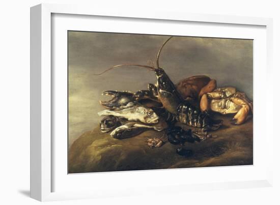 Still Life with Lobster, Crabs, Mussels and Fish-Elias Vonck-Framed Giclee Print