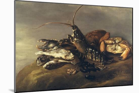 Still Life with Lobster, Crabs, Mussels and Fish-Elias Vonck-Mounted Giclee Print