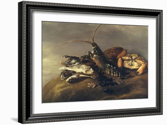 Still Life with Lobster, Crabs, Mussels and Fish-Elias Vonck-Framed Giclee Print