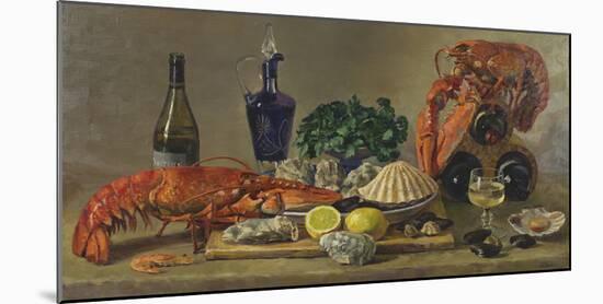 Still Life With Lobsters-Valeriy Chuikov-Mounted Giclee Print