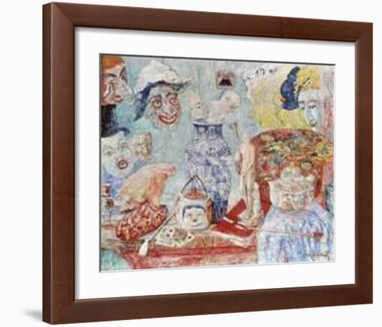 Still Life with Masks-James Ensor-Framed Art Print