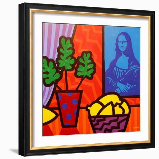 Still Life with Matisse and Mona Lisa-John Nolan-Framed Premium Giclee Print