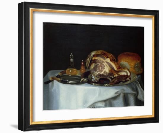 Still Life with Meat and Bread (Pair of 78161)-George, of Chichester Smith-Framed Giclee Print