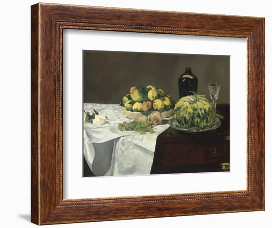 Still Life with Melon and Peaches, c.1866-Edouard Manet-Framed Giclee Print