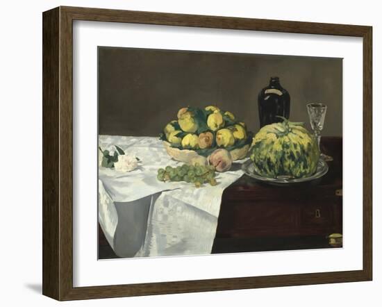 Still Life with Melon and Peaches, c.1866-Edouard Manet-Framed Giclee Print