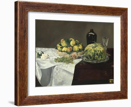 Still Life with Melon and Peaches, c.1866-Edouard Manet-Framed Giclee Print