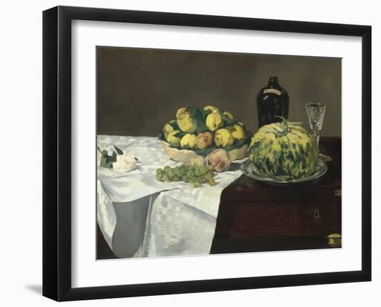 Still Life with Melon and Peaches, c.1866-Edouard Manet-Framed Giclee Print