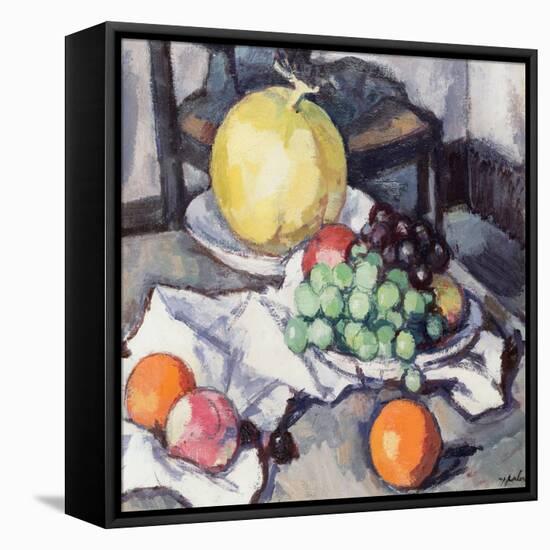 Still Life with Melons and Grapes-Samuel John Peploe-Framed Premier Image Canvas