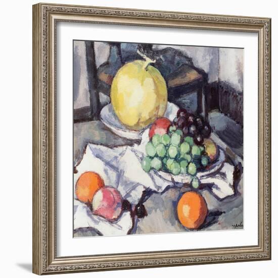 Still Life with Melons and Grapes-Samuel John Peploe-Framed Giclee Print