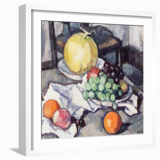 Still Life with Melons and Grapes-Samuel John Peploe-Framed Giclee Print