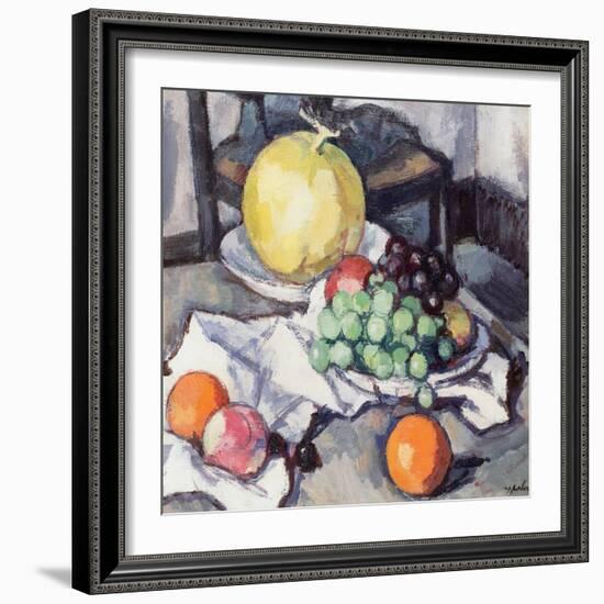 Still Life with Melons and Grapes-Samuel John Peploe-Framed Giclee Print