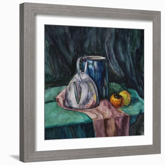 Still Life With Metal Teapot And Milk-Can-Solodkov-Framed Art Print