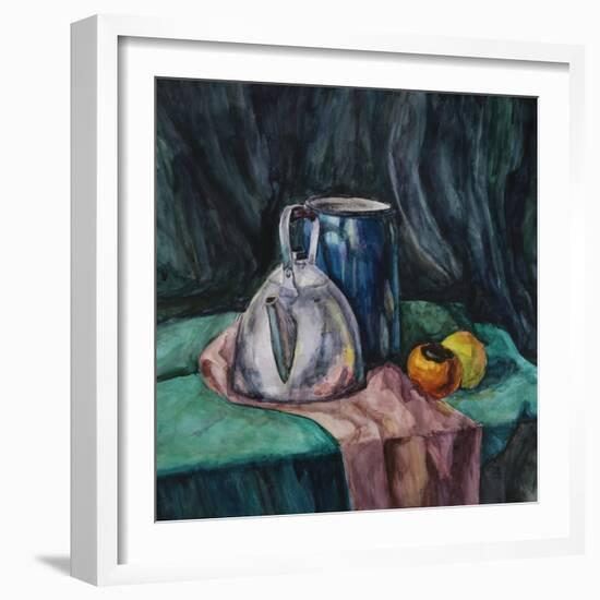 Still Life With Metal Teapot And Milk-Can-Solodkov-Framed Art Print