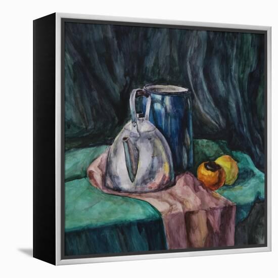 Still Life With Metal Teapot And Milk-Can-Solodkov-Framed Stretched Canvas