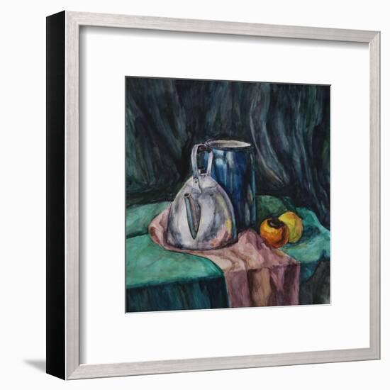 Still Life With Metal Teapot And Milk-Can-Solodkov-Framed Art Print