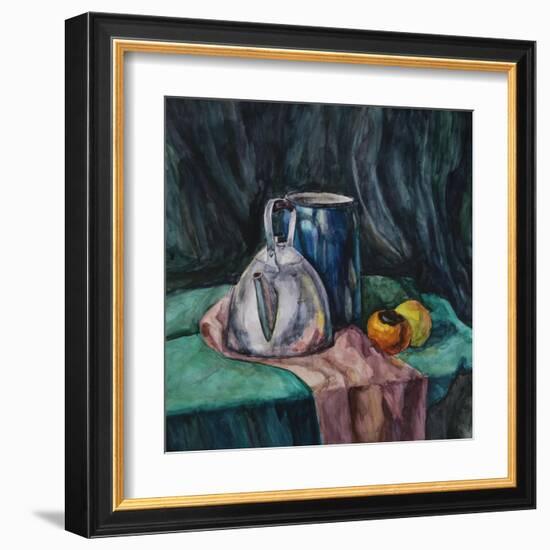 Still Life With Metal Teapot And Milk-Can-Solodkov-Framed Art Print