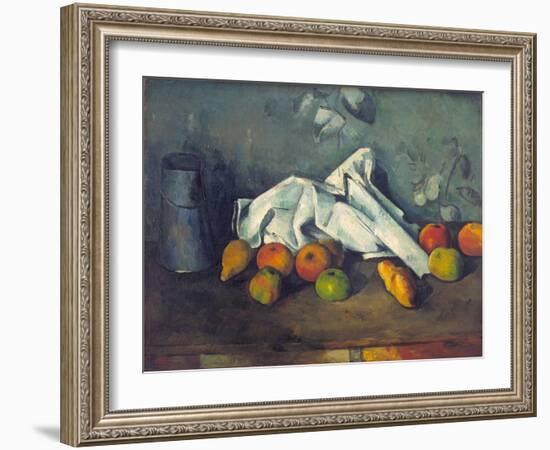 Still Life with Milk Can and Apples-Paul Cézanne-Framed Giclee Print