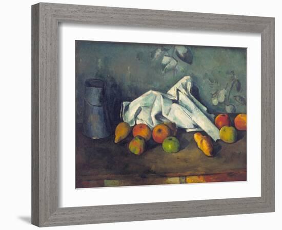 Still Life with Milk Can and Apples-Paul Cézanne-Framed Giclee Print