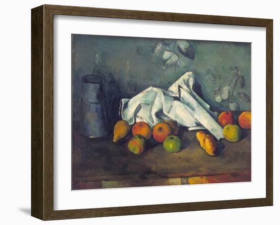 Still Life with Milk Can and Apples-Paul Cézanne-Framed Giclee Print