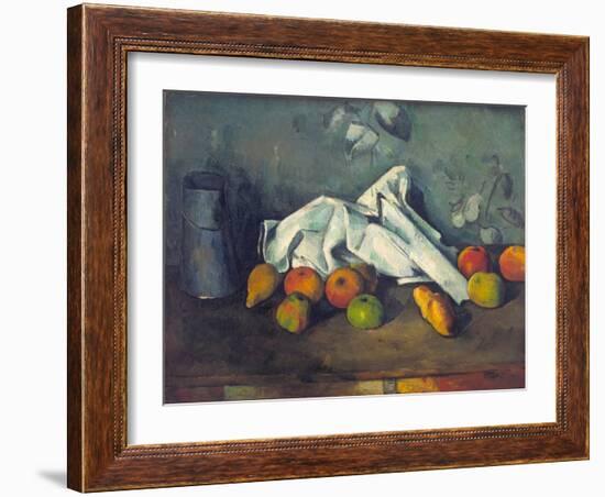 Still Life with Milk Can and Apples-Paul Cézanne-Framed Giclee Print