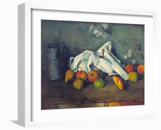 Still Life with Milk Can and Apples-Paul Cézanne-Framed Giclee Print