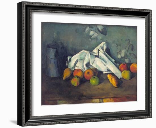 Still Life with Milk Can and Apples-Paul Cézanne-Framed Giclee Print