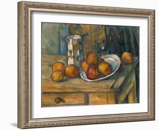 Still Life with Milk Jug and Fruit, C.1900-Paul Cézanne-Framed Giclee Print