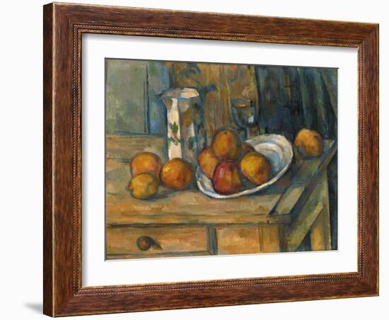 Still Life with Milk Jug and Fruit, C.1900-Paul Cézanne-Framed Giclee Print