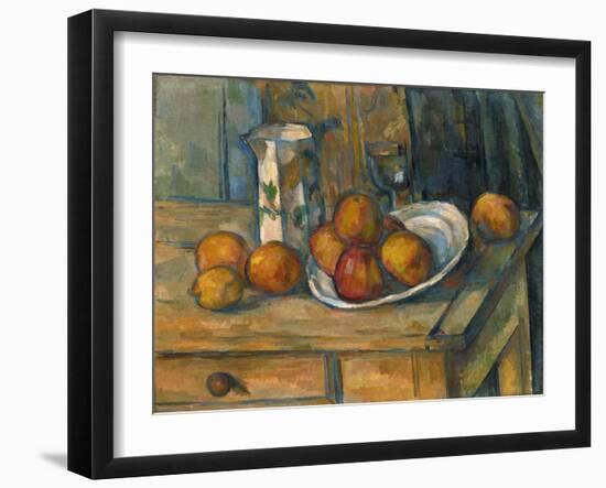 Still Life with Milk Jug and Fruit, C.1900-Paul Cézanne-Framed Giclee Print