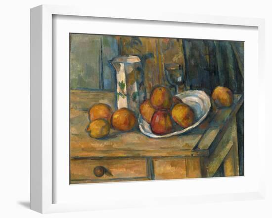 Still Life with Milk Jug and Fruit, C.1900-Paul Cézanne-Framed Giclee Print