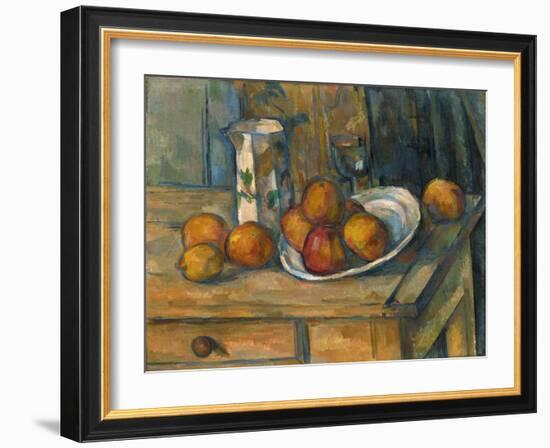 Still Life with Milk Jug and Fruit, C.1900-Paul Cézanne-Framed Giclee Print