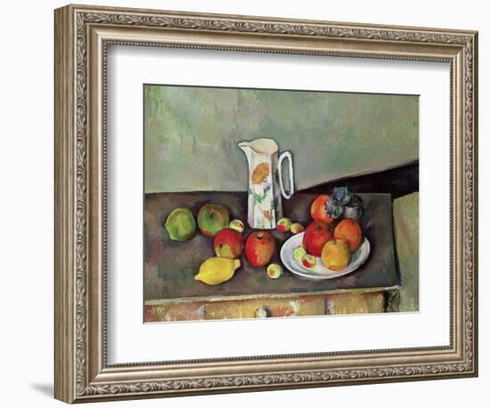 Still Life with Milkjug and Fruit, circa 1886-90-Paul Cézanne-Framed Giclee Print