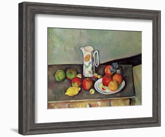 Still Life with Milkjug and Fruit, circa 1886-90-Paul Cézanne-Framed Giclee Print