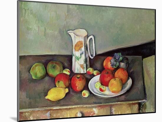 Still Life with Milkjug and Fruit, circa 1886-90-Paul Cézanne-Mounted Giclee Print