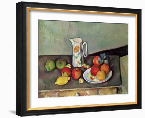 Still Life with Milkjug and Fruit, circa 1886-90-Paul Cézanne-Framed Giclee Print