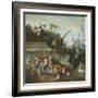 Still Life with Monkey, Fruits, and Flowers, 1724-Jean-Baptiste Oudry-Framed Giclee Print