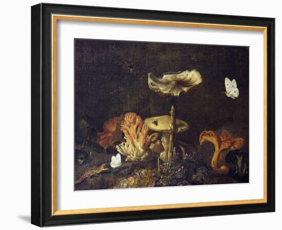 Still Life with Mushrooms and Butterflies-Schrieck-Framed Giclee Print